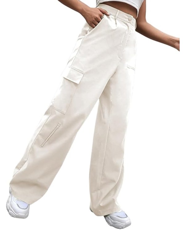 GRECIILOOKS Women Cargo Pant | Women Trousers | Women's HIGH-Waisted Pant | Women Trousers Pants | Korean Trousers for Women